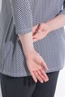Shirt, visgraat, A-lijn, tuniekhals, 3/4-mouwen