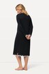 Camicia da notte dal taglio oversize con pizzo, scollo rotondo e maniche lunghe