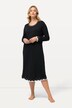 Camicia da notte dal taglio oversize con pizzo, scollo rotondo e maniche lunghe