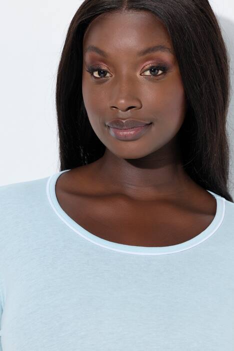 Camicia da notte dal taglio oversize con pizzo, scollo rotondo e maniche lunghe