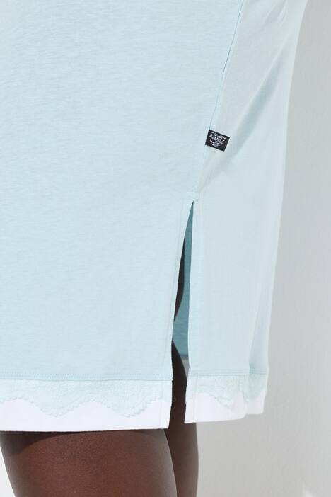 Camicia da notte dal taglio oversize con pizzo, scollo rotondo e maniche lunghe