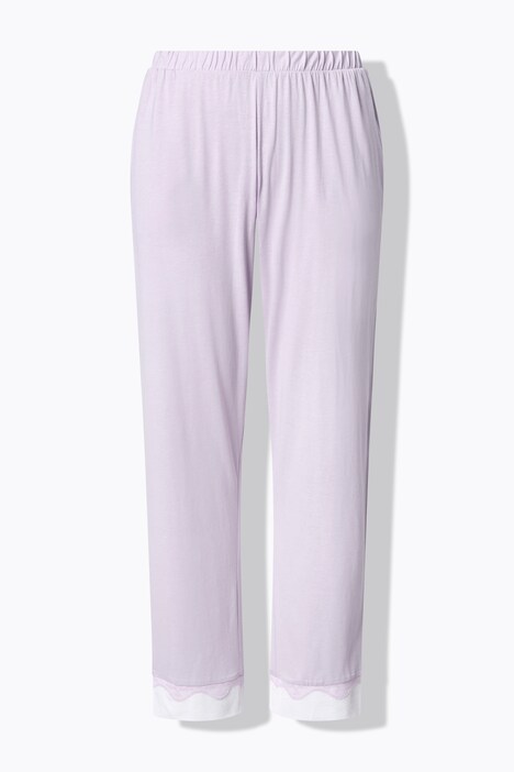 Pyjama, pitsiä, pyöreä pääntie, pitkät hihat