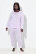 Pyjama, Zweiteiler, Spitze, Rundhals, Langarm