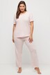 Pyjama, col tunisien, passepoil en satin, manches 3/4