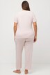 Pyjama, col tunisien, passepoil en satin, manches 3/4