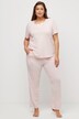Pyjama, col tunisien, passepoil en satin, manches 3/4