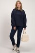 Sweatshirt, kængurulomme, overstørrelse, ståkrave, lange ærmer