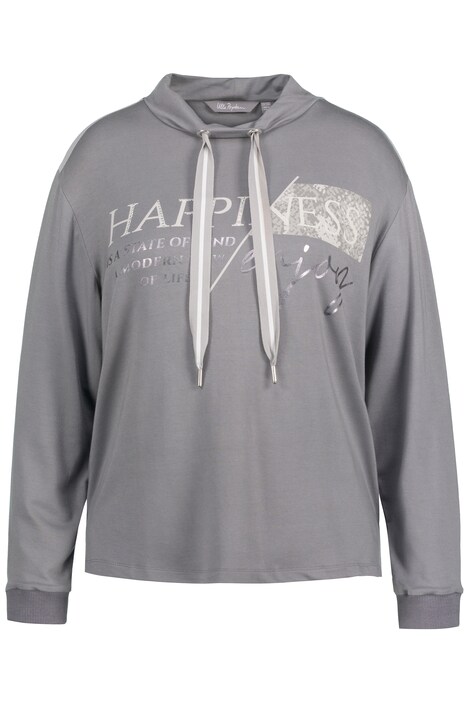 Mikina, Happiness, oversize, kulatý výstřih, dlouhé rukávy