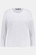 Loungewear-shirt, stribermønster, oversize, rund hals, lange ærmer