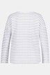 Loungewear-shirt, stribermønster, oversize, rund hals, lange ærmer