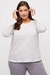 Loungewear-shirt, stribermønster, oversize, rund hals, lange ærmer