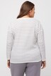 Loungewear-shirt, stribermønster, oversize, rund hals, lange ærmer