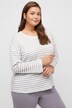 Loungewear-shirt, stribermønster, oversize, rund hals, lange ærmer