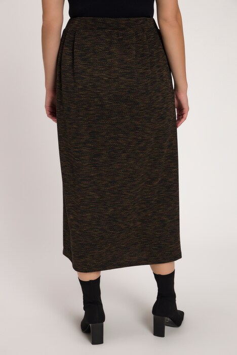 Button Front Ponte Stretch Knit Skirt