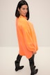 Blouse oversize, mousseline fluo, col chemise, manches longues