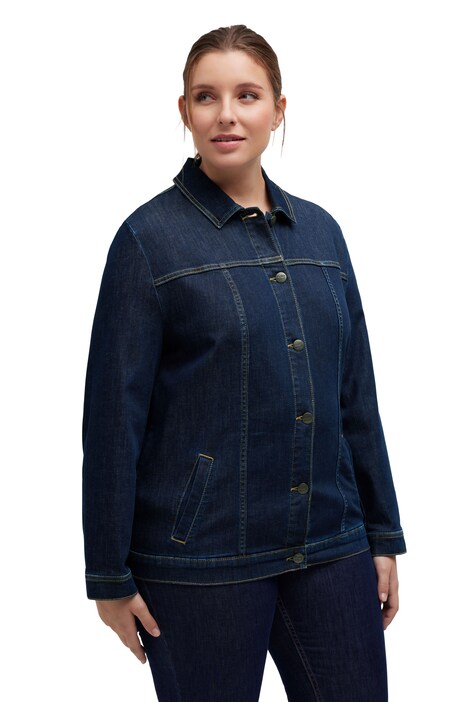 Džínová bunda, límeček, oversize, biobavlna