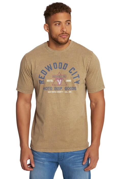 T-Shirt, Halbarm, acid washed, Print, Rundhals