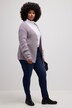 Rozepínací svetr, metalický efekt, oversize, patentový úplet