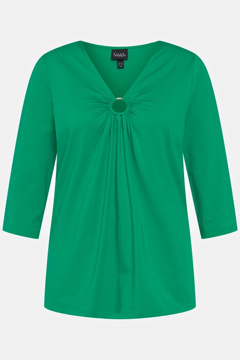 Keyhole O-Ring Neckline Stretch Tee