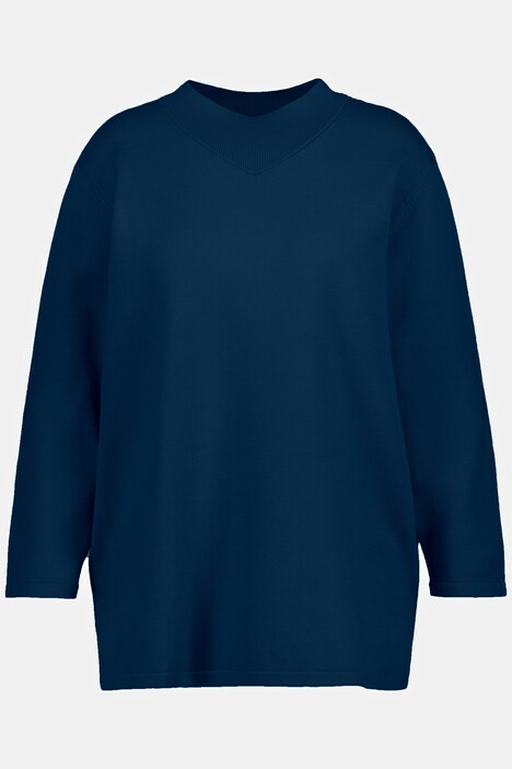 Jersey, cuello alto de canalé, manga larga