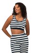 Top, proužky, pružný lem, kulatý výstřih, bez rukávů, biobavlna