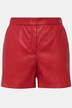 Shorts, imitert skinn vide ben, komfortlinning