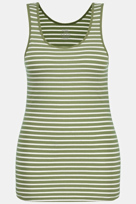 Maillots de corps, lot de 2, rayures/uni, col rond, coton bio