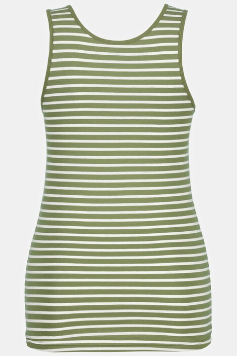 Maillots de corps, lot de 2, rayures/uni, col rond, coton bio