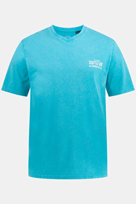 T-Shirt, Halbarm, acid washed, V-Ausschnitt
