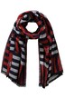 Šál, pruhy, motiv nápisu, extra dlouhý