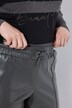 7/8-bukser i læderlook med bindebælte og elastisk linning