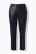 Pantalón 7/8, aspecto de cuero, ribetes, cintura elástica