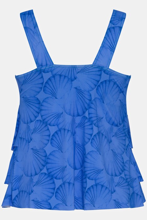 Seashell Print Ruffled Tankini