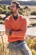Pullover, stonewashed, V-Ausschnitt