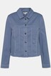 Giacca dal taglio oversize di jeans colorato in cotone biologico con orli sfrangiati