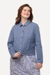 Giacca dal taglio oversize di jeans colorato in cotone biologico con orli sfrangiati