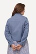 Giacca dal taglio oversize di jeans colorato in cotone biologico con orli sfrangiati