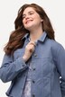 Giacca dal taglio oversize di jeans colorato in cotone biologico con orli sfrangiati