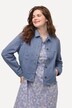 Giacca dal taglio oversize di jeans colorato in cotone biologico con orli sfrangiati