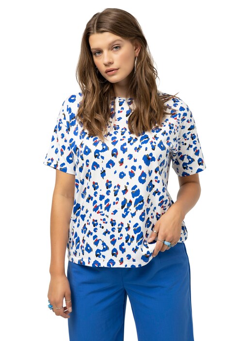Tričko, oversize, kulatý výstřih, krátké rukávy, leopardí potisk
