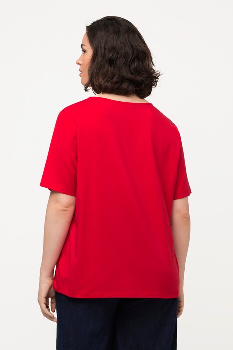 T-shirt, couture fantaisie, encolure carrée, manches courtes