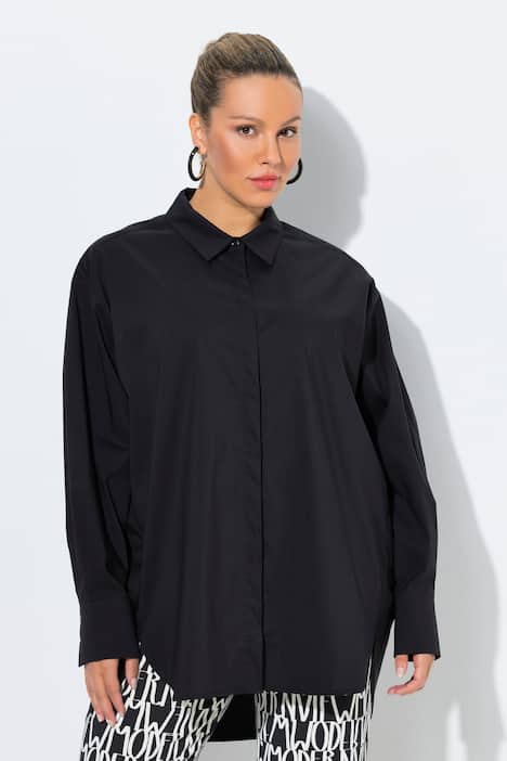 Overhemdblouse, oversized, lange mouw