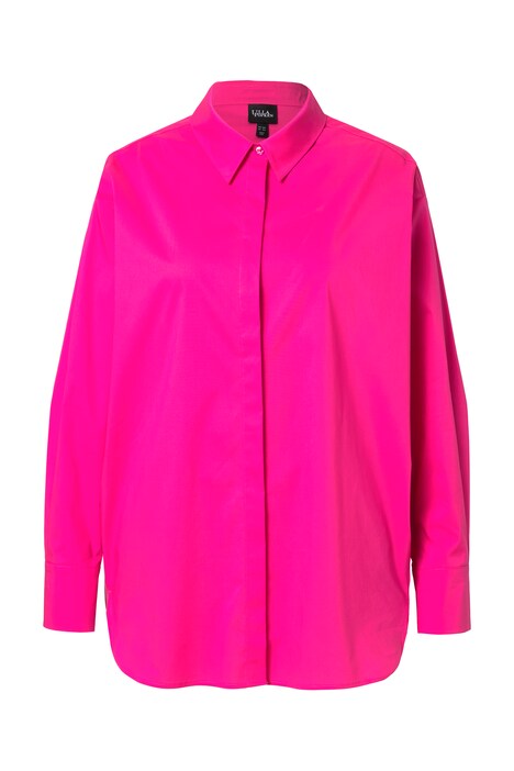 Košilová halenka, perleťové knoflíky, oversize, límeček, dlouhé rukávy