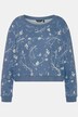 sweatshirt, oversized, kort, ronde hals, lange mouwen