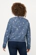 sweatshirt, oversized, kort, ronde hals, lange mouwen