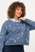 sweatshirt, oversized, kort, ronde hals, lange mouwen