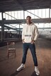 STHUGE hættetrøje, hætte, rygprint, langærmet, op til 8 XL