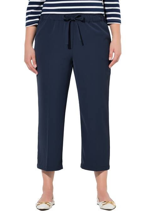 7/8 kalhoty, puky, elastický pas, vázací stuha