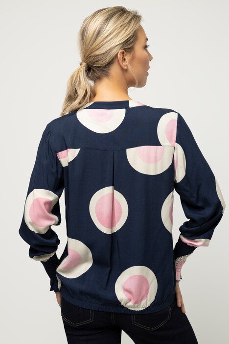 Bluse, Identity, Kreise, Stehkragen, Langarm