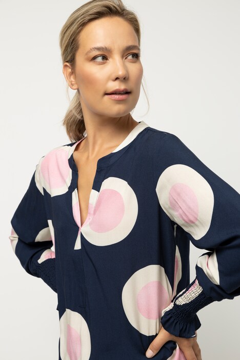 Bluse, Identity, Kreise, Stehkragen, Langarm